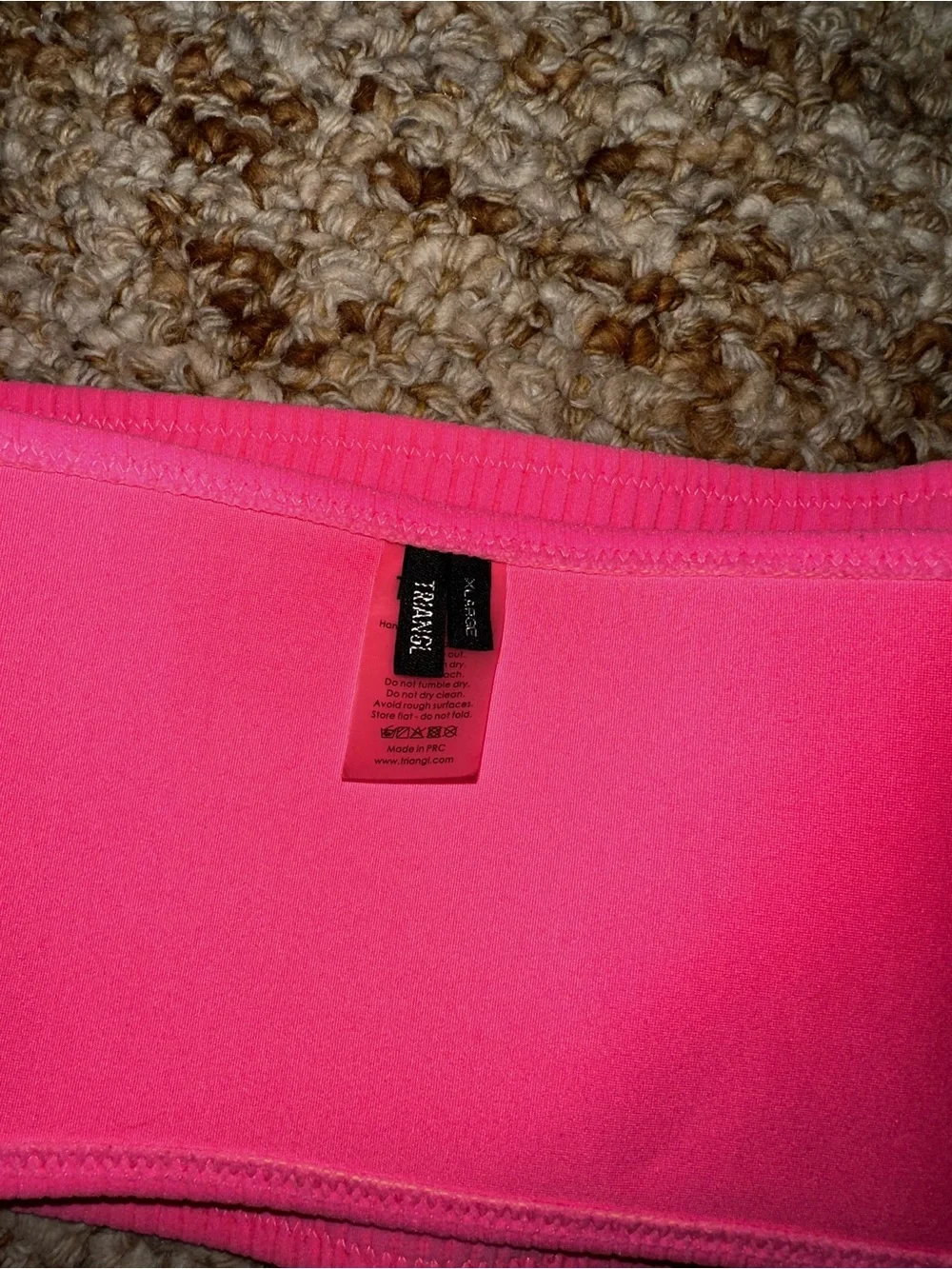 triangl swimwear Pink Ribbed Bandeau Bikini Top